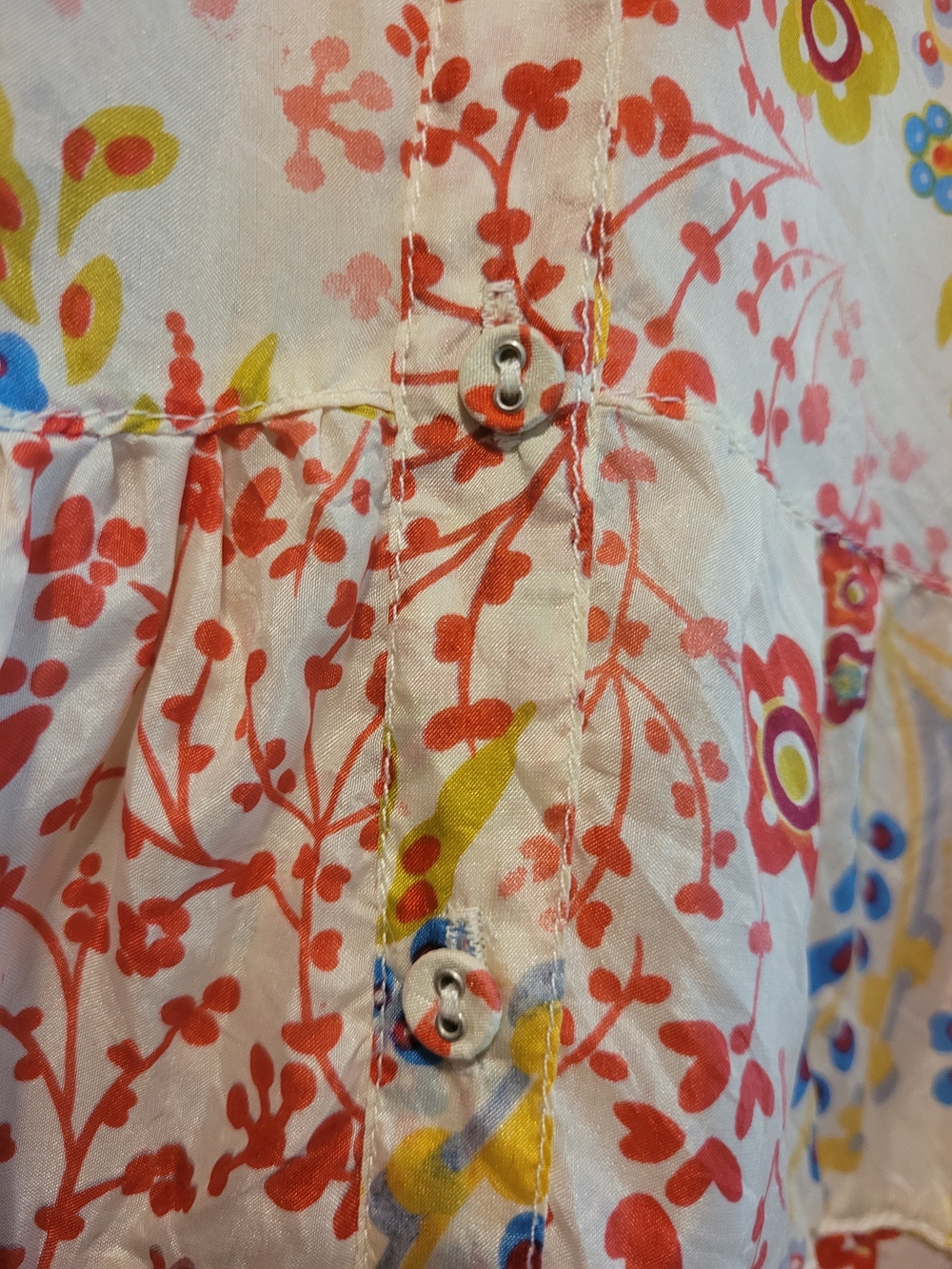 Sundance Woman Floral Peasant Blouse - Cream Multi - Picture 10 of 11